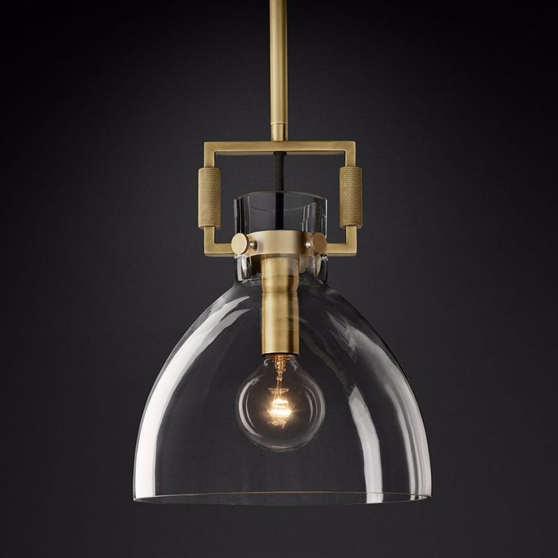 Machinist Glass Cloche Pendant Light